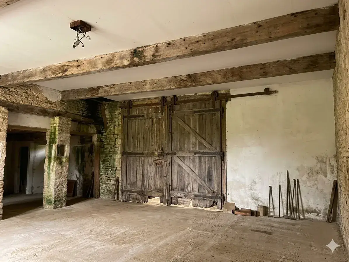 Avant travaux de rénovation de grange dans le Jura